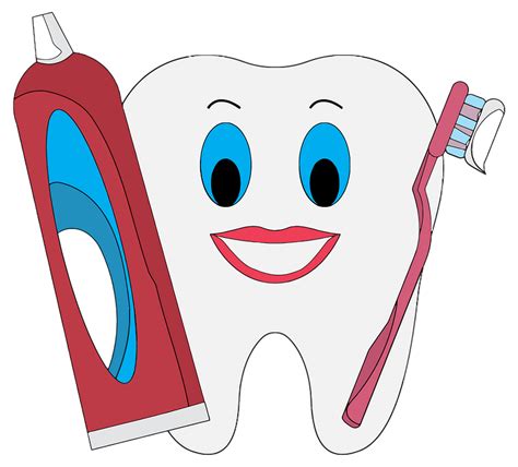 Happy Tooth With Toothpaste And Brush Clipart Free Download