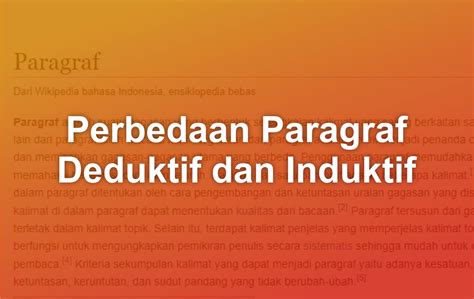 Perbedaan Paragraf Deduktif Dan Induktif Matob