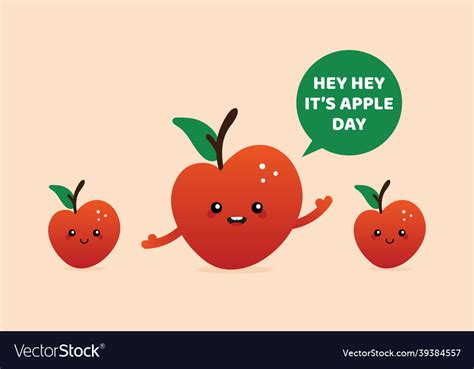 National Apple Day Greeting Card Royalty Free Vector Image