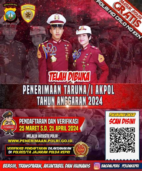 Ayo Daftar Taruna/Taruni Akademi Kepolisian Tahun 2024 di Polda Kepri