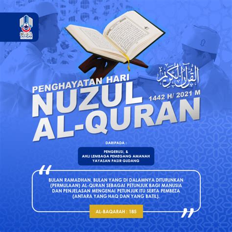 Mengetahui hikmah nuzulul quran yang telah. Penghayatan Hari Nuzul Al-Quran : 29 April 2021 - Yayasan ...