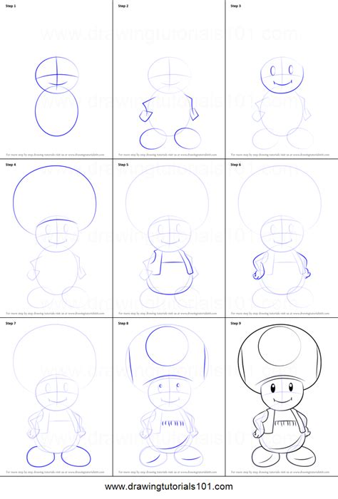 P a s t e l s im soooo happy with the result of this doodle! How to Draw Toad from Super Mario printable step by step ...