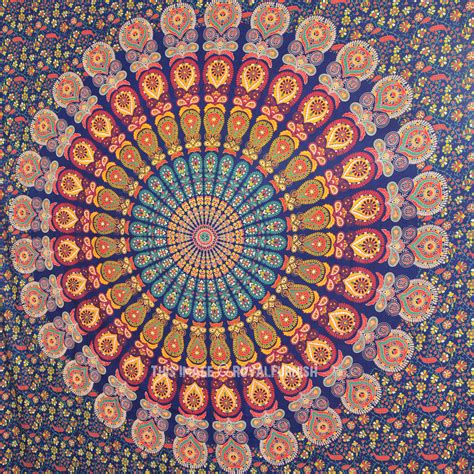 Queen Psychedelic Hippie Mandala Tapestry Boho Wall Hanging Bed Cover
