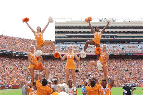 University Of Tennessee Cheer Squad On GAMEDAY At Neyland Stadium University Of Tennessee