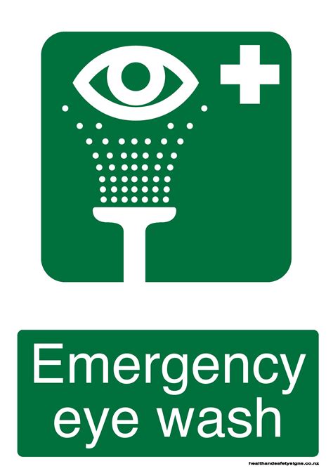 Emergency Eye Wash Health And Safety Signs