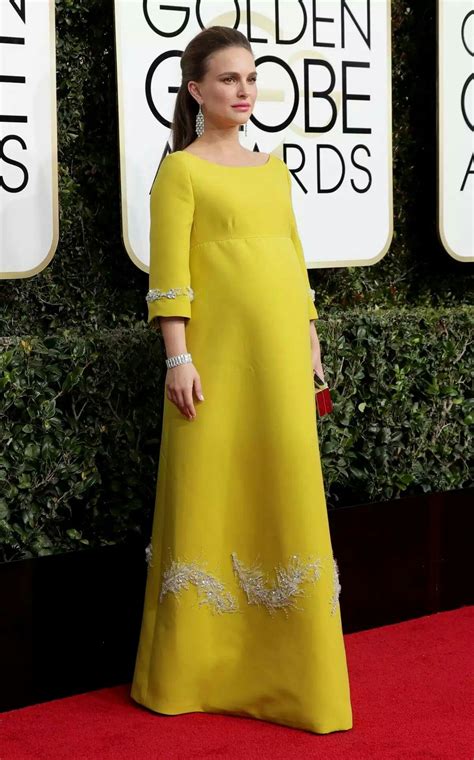 Glamorous And Pregnant Natalie Portman Attends The 74th Annual Golden Globe Awards Wearing