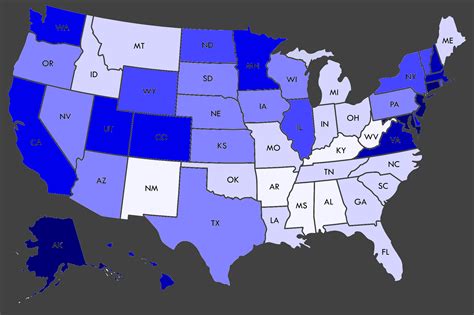 Average Income By State Map United States Map