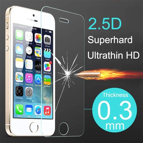 new 0 26mm tempered glass screen protector for iphone 5s 5 premium front clear protective film