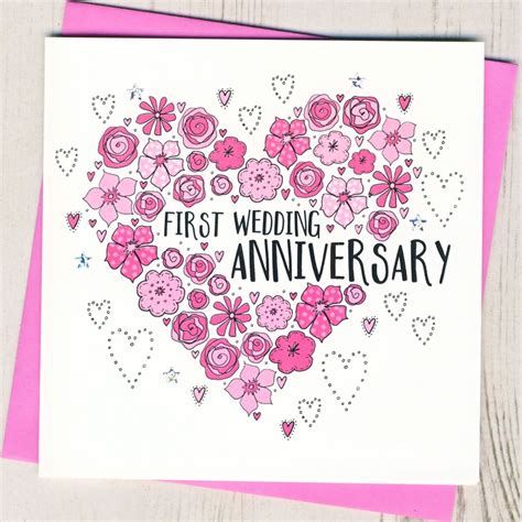 Hand Finished First Wedding Anniversary Card