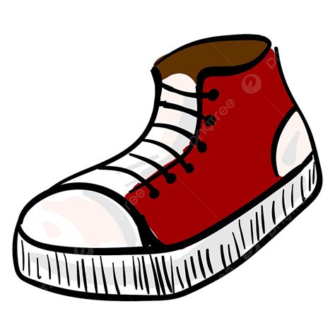 Vektor Ilustrasi Sepatu Merah Pada Latar Belakang Putih Merah Alas