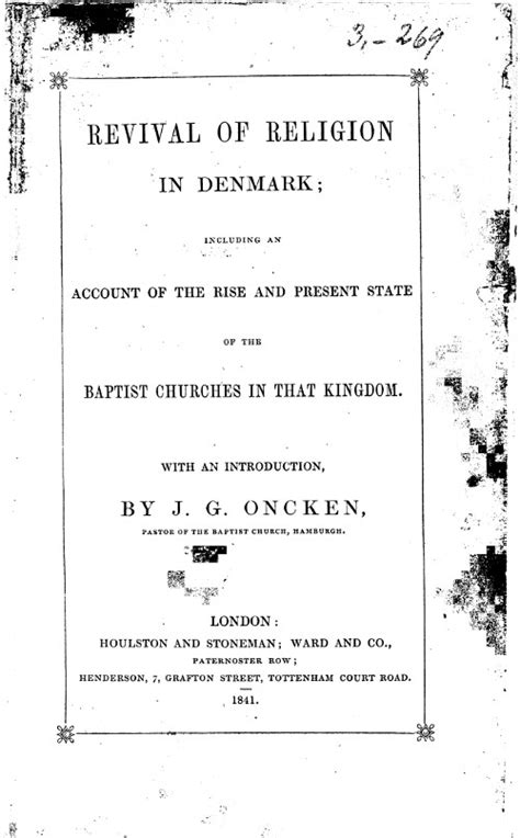 Revival Of Religion In Denmark Baptisthistoriedk