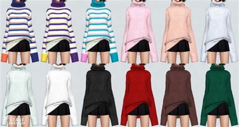 Long Sleeves Turtleneck Sweater At Marigold Sims 4 Updates