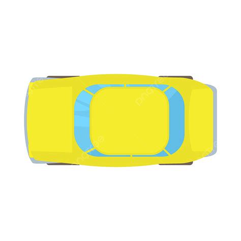 Car Top View Clipart Vector Yellow Car Top View Icon Cartoon Style