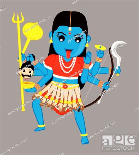 Maa Kali Indian Mythological Goddess Vector Illustration Stock Vector Vector And Low Budget