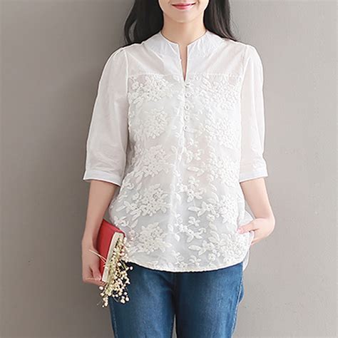 Summer Fashion Women Single Breasted Embroidery Half Latern Sleeve