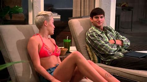 Miley Cyrus Shirtless In Two And A Half Men Season 10 Youtube