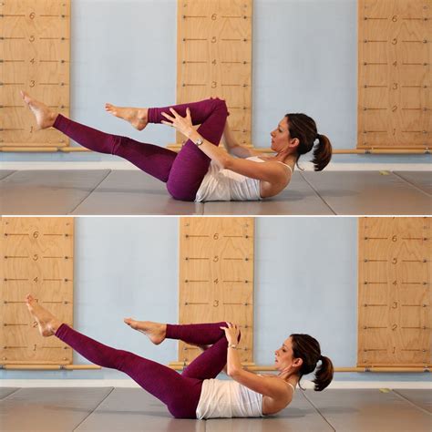 Single Leg Stretch Pilates Ab Workout Series Of Five Popsugar