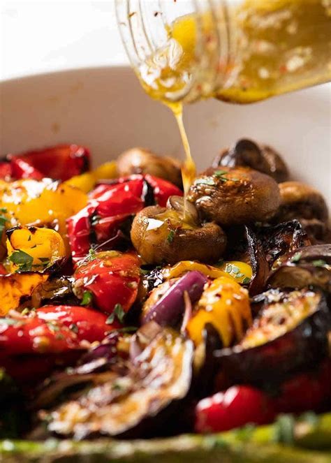 Pouring Marinade Over Grilled Vegetables This Is Amazing On Its Own Or
