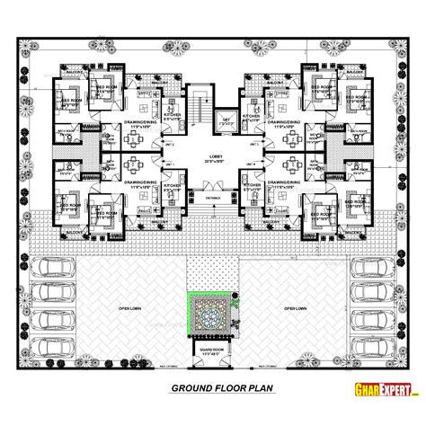 Apartment Plan For 118 Feet By 100 Feet Plot Plot Size 1311 Square
