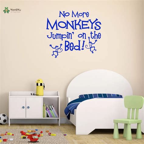 Yoyoyu Vinyl Wall Decal No More Monkeys Jumpin On The Bed Kids Bedroom