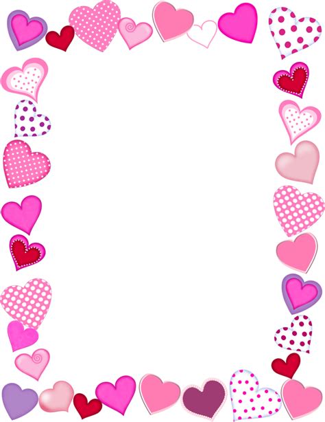 Pink Valentines Day Border Png Png Mart