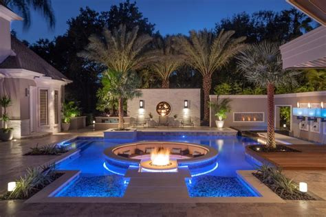 Rooms Viewer Fire Pit Seating Area Sunken Fire Pits Tropical Pool