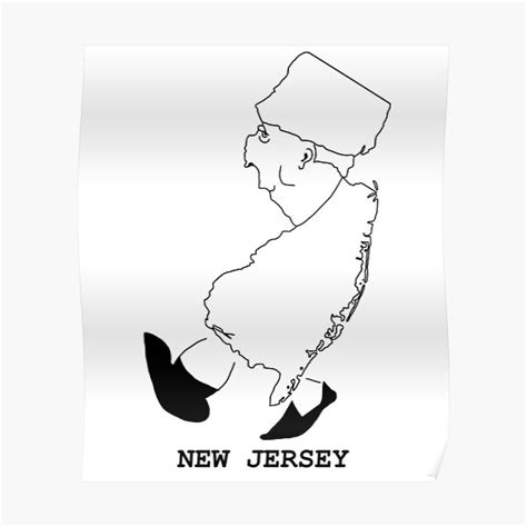 A Funny Map Of New Jersey 3 Poster For Sale By Funnymaps Redbubble