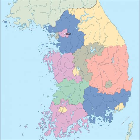 This south korea map vector shows country borders, country names, major rivers, lakes, roads, and cities. south korea vector map. Eps Illustrator Map | Vector World Maps