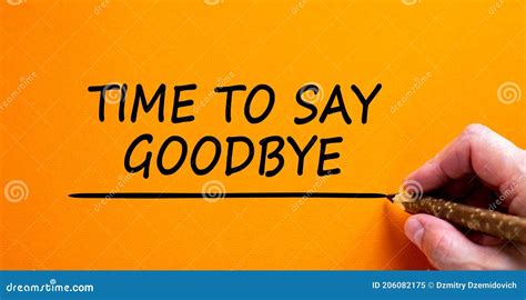 Time To Say Goodbye Symbol Hand Writing `time To Say Goodbye