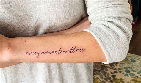 Delicate Minimalist Font Tattoo Every Moment Matters Tattoo Fonts