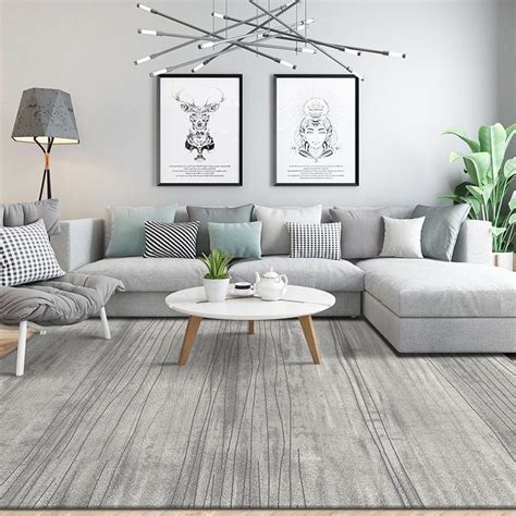 Living Room Contemporary Grey Rugs - Warmly Home in 2020 | Rugs in