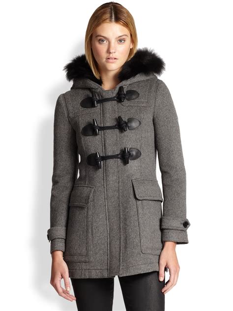 Lyst Burberry Brit Blackwell Toggle Coat In Gray