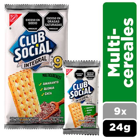 Galleta Club Social Integral Multicereal Paquete X Und