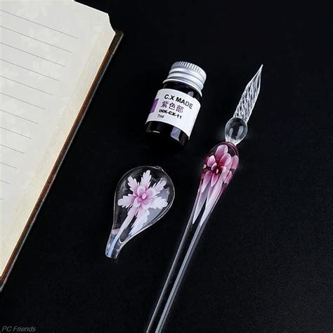 Handmade Floral Glass Dip Pen T Set Calligraphy Pen Set Pen Sets