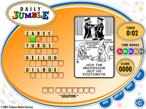 Posted on june 12, 2021 by angela. Game of the Day: Daily Jumble - AOL Games