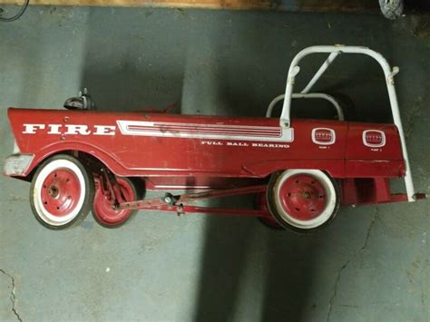 Vintage Antique Steel Pedal Fire Truck Car Unit -- Antique Price Guide