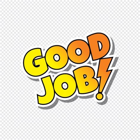 Premium Vector Good Job Cartoon Text Sticker