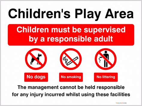 Childrens Play Area Disclaimer Sign Kids Play Area Kids Playing