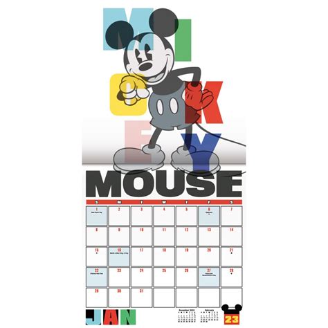 Mickey Mouse 2023 Calendar Minimalist Blank Printable