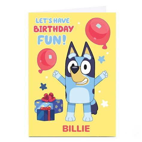 Buy Personalised Birthday Card Bluey Birthday Fun For Gbp 229