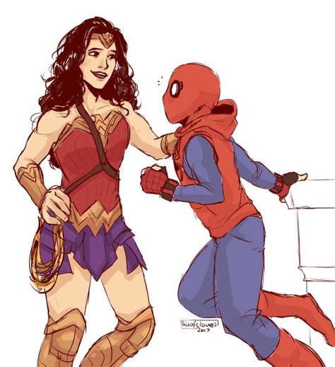 Wonder Woman And Spider Man By Sixofclovers Marvel Spiderman Marvel