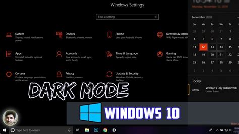 Windows 10 Black Theme Enable Dark Mode In Windows 10 Youtube