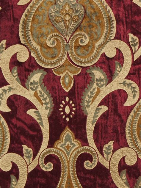 Maia Impressive Damask Velvet Fabric Sample