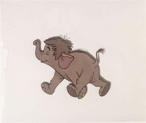 Original Walt Disney Production Animation Cels Of Mowgli And Hathi Jr