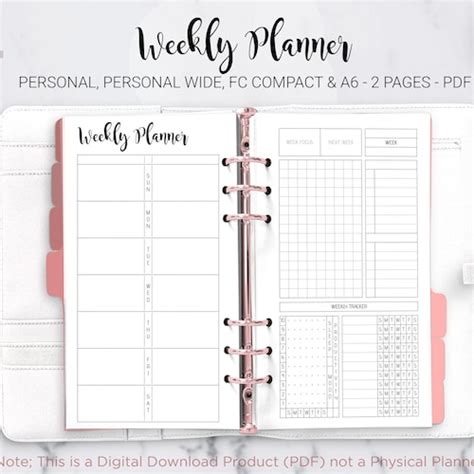 Weekly Planner Split Section Daily Planner To Do List Habit Etsy