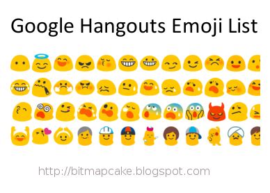 Google Hangouts Emoji List BitmapCake