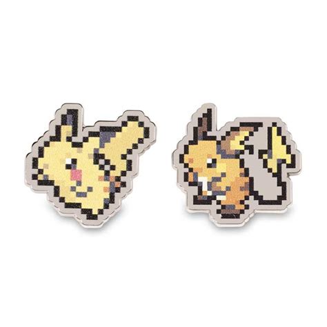Pikachu And Raichu Pokémon Pixel Pins 2 Pack Pokémon Center Uk