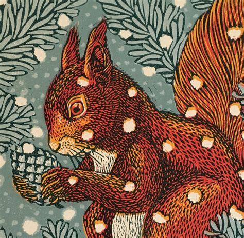 Red Squirrel Linocut. | Etsy | Linocut, Squirrel art, Red squirrel