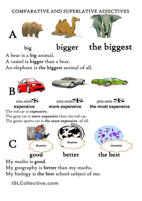 Colorful, more colorful, most colorful. comparative and superlative adjectives | Material escolar ...