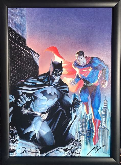 Jim Lee Alex Ross Legendary Heroes Giclee Canvas 2x Signed